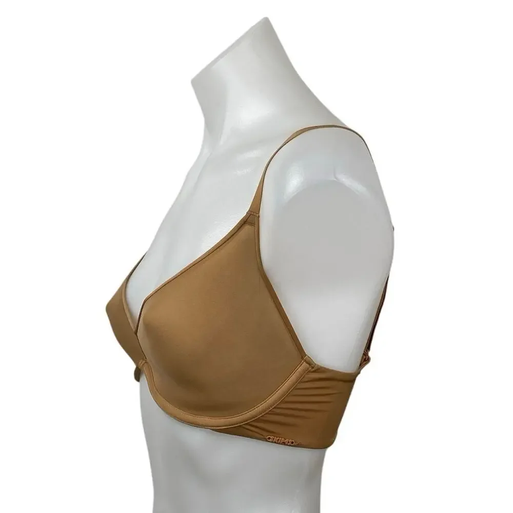 Skims Weightless Scoop Brown Medium Coverage Adjustable Underwire Demi Bra 32DD